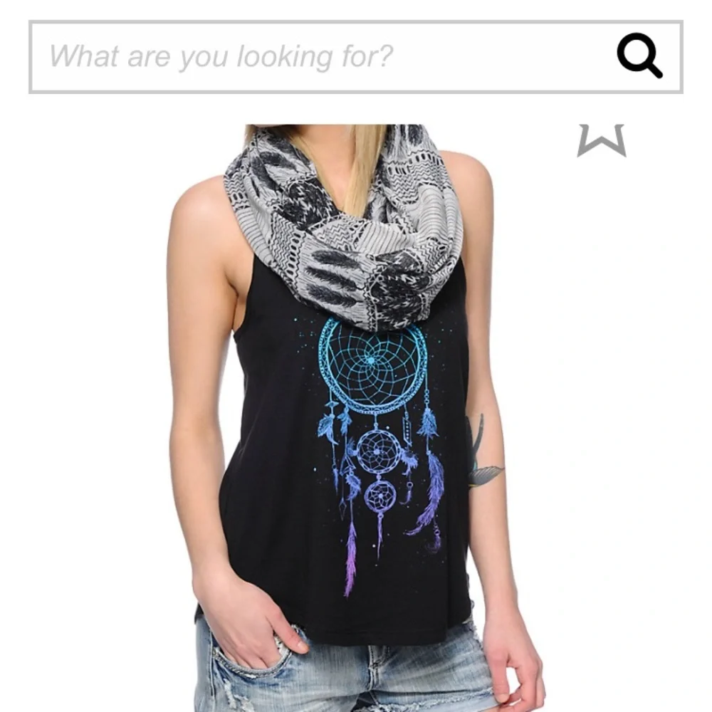 💚 5 for $15! 💚 Black and White Feather Print Infinity Scarf